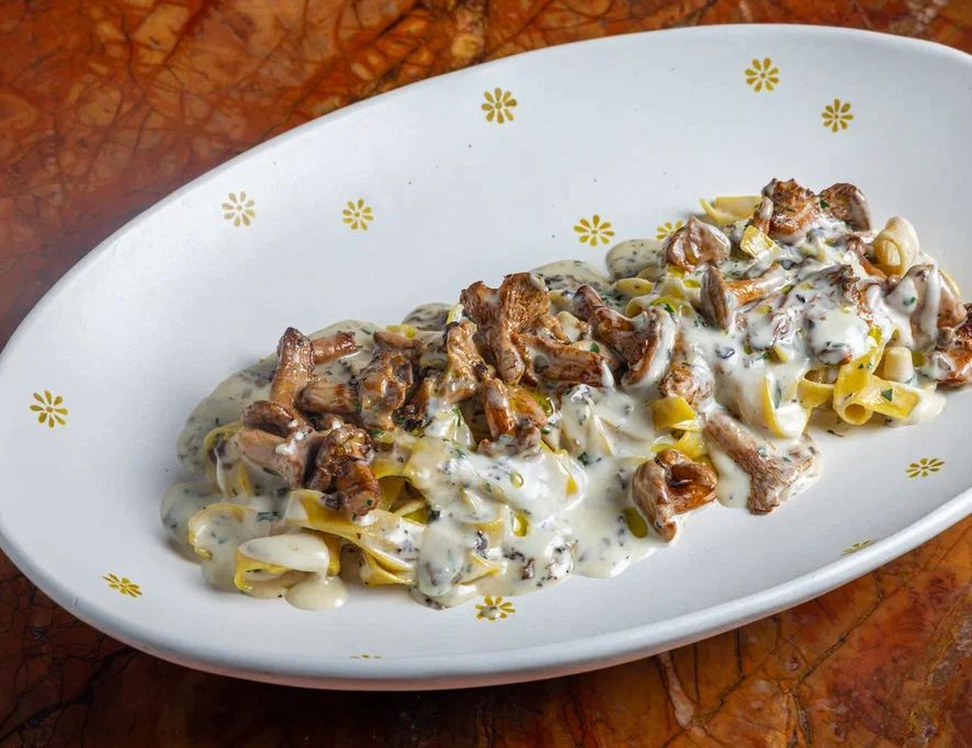 Феттучини с белыми грибами