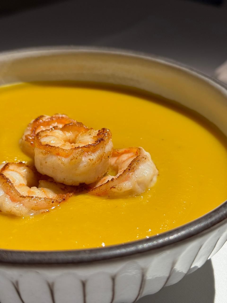 Тыквенный крем суп с креветками